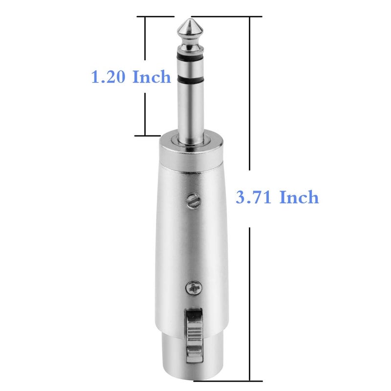 JOMLEY XLR Female to 1/4" TRS Adapter, Balanced XLR Female to 1/4 Inch TRS Stereo Jack Plug Cable Adapter - 2 Pack - Image 4